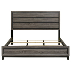 Carina Rustic Grey Oak Eastern King Panel Bed
