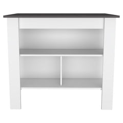 White and Onyx 2-Piece Kitchen Set, Kitchen Island and Pantry Cabinet