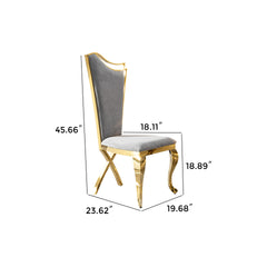 Gorgeous Streamlined white PU stainless steel dining chair, set of 2