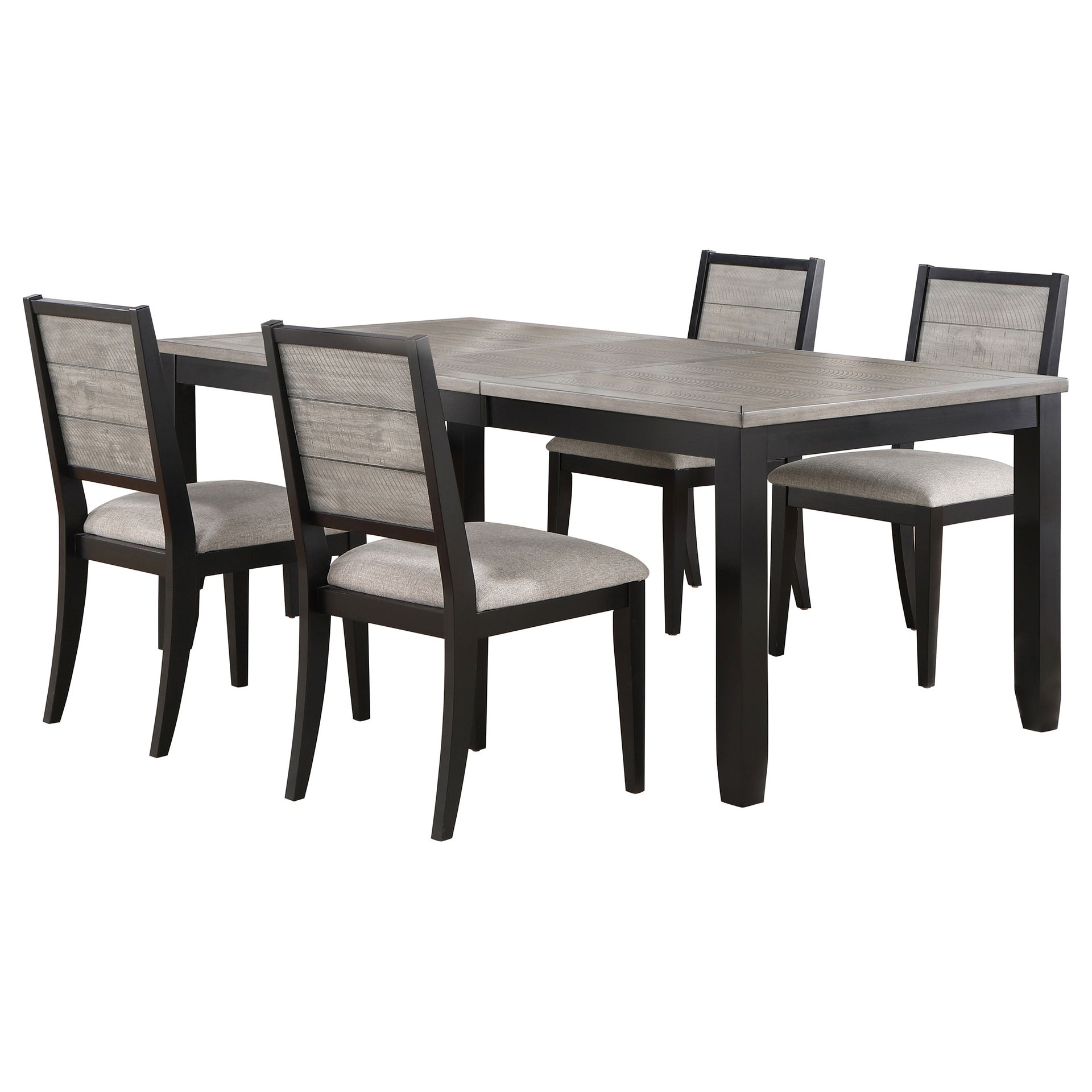 Centera Grey and Black 5-piece Dining Table Set