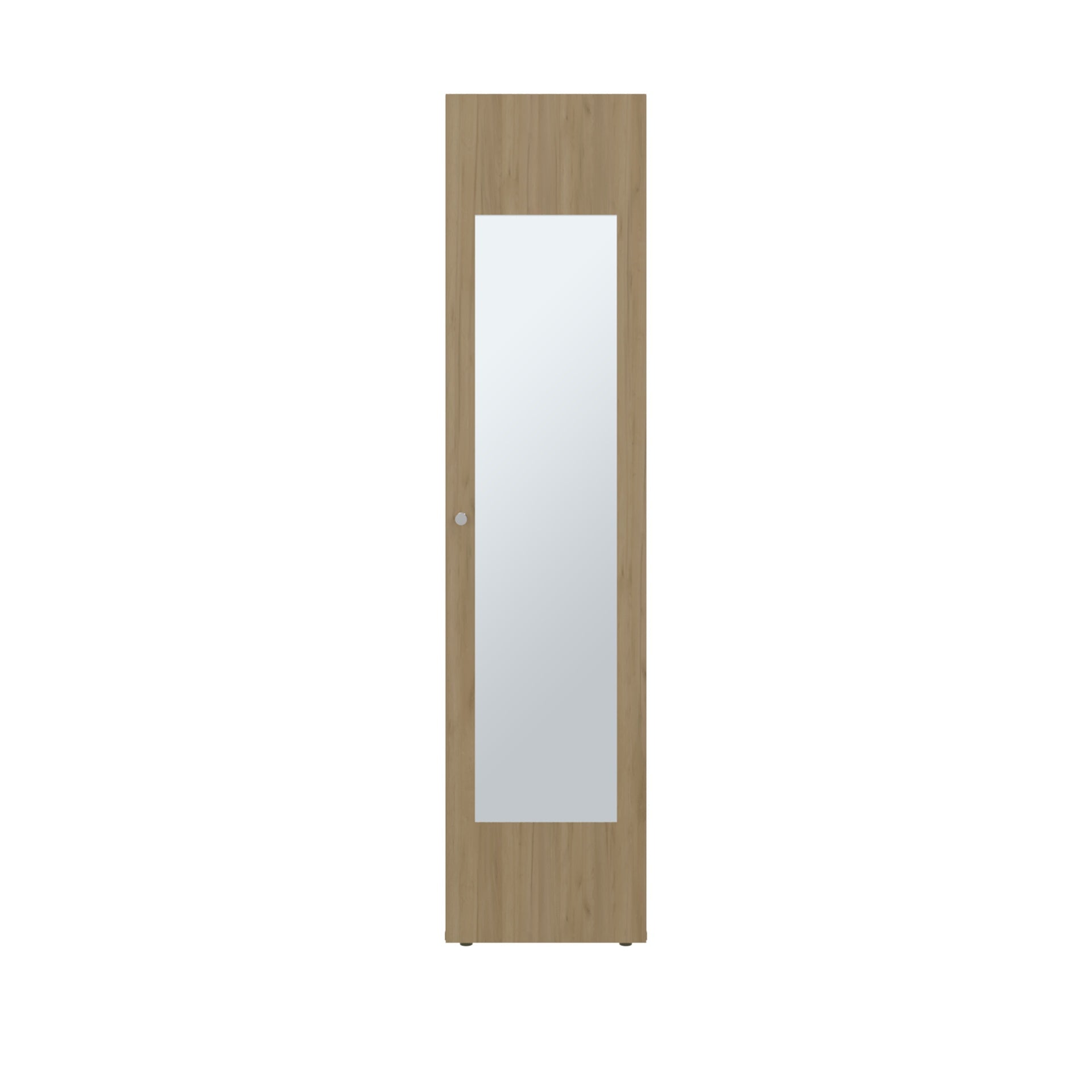 Home Linen Freestanding Tall Cabinet with Single Door, One Mirror and 4 Horizontal Storage Shelves, Cabinet for Bathroom, Bedroom or Laundry Room