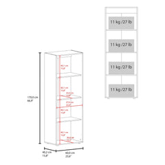 Home 2 Door Closet System, Four Fixed Shelves, Compact Wardrobe for Bedroom Organization, Laundry Room Organization, Utility Room Organization, Freestanding Storage Furniture, Stained Walnut