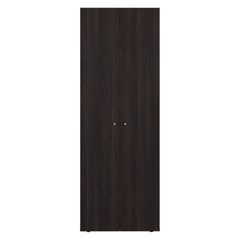 Home 2 Door Closet System, Four Fixed Shelves, Compact Wardrobe for Bedroom Organization, Laundry Room Organization, Utility Room Organization, Freestanding Storage Furniture, Stained Walnut
