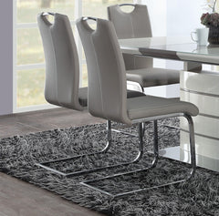 Modern Sleek Design 5pc Dining Set Table with Self-Storing Leaf and 4x Side Chairs Metal Frame Contemporary Dining Room Furniture