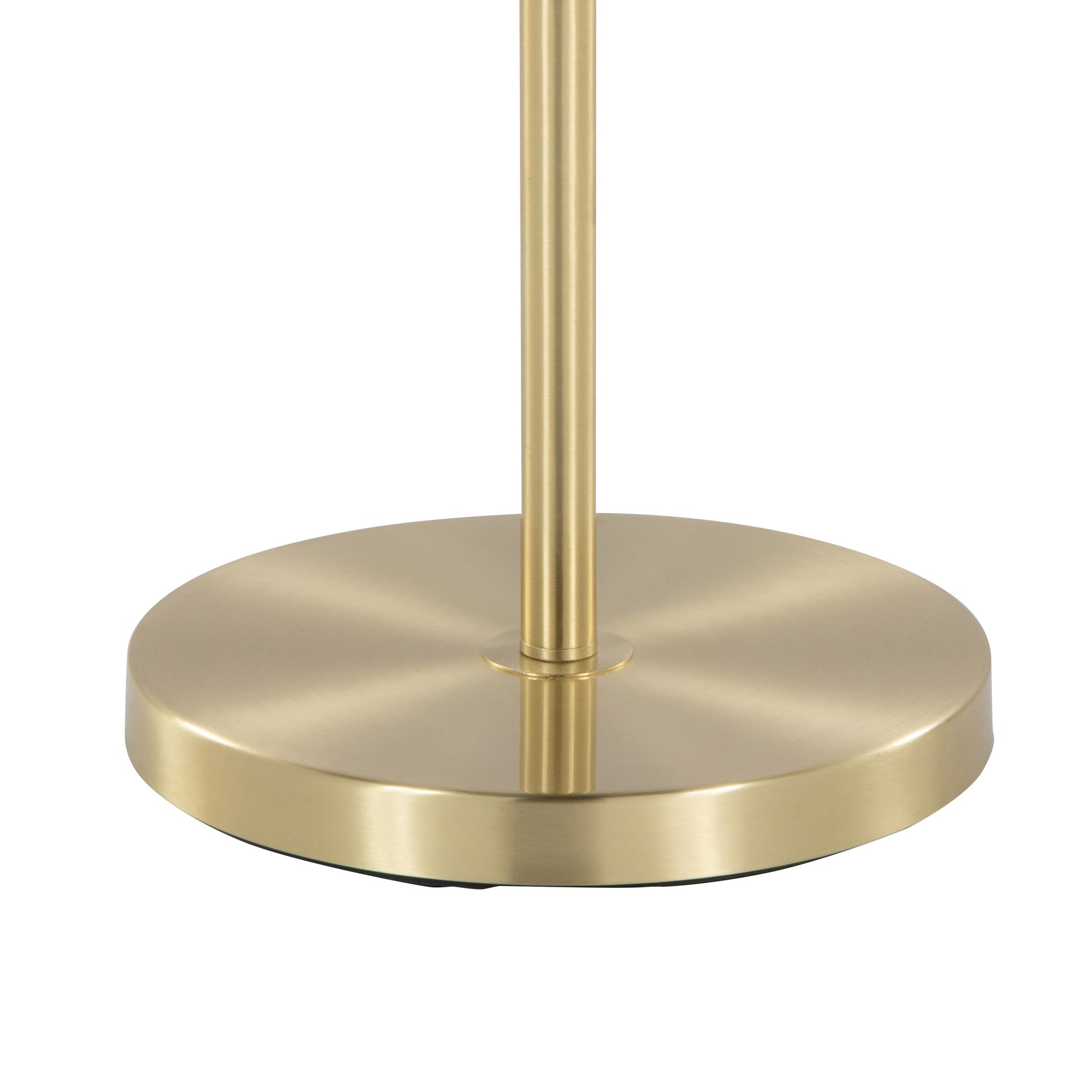 Tier 64" Contemporary Metal Floor Lamp in Gold Metal with Off-White Linen Shade