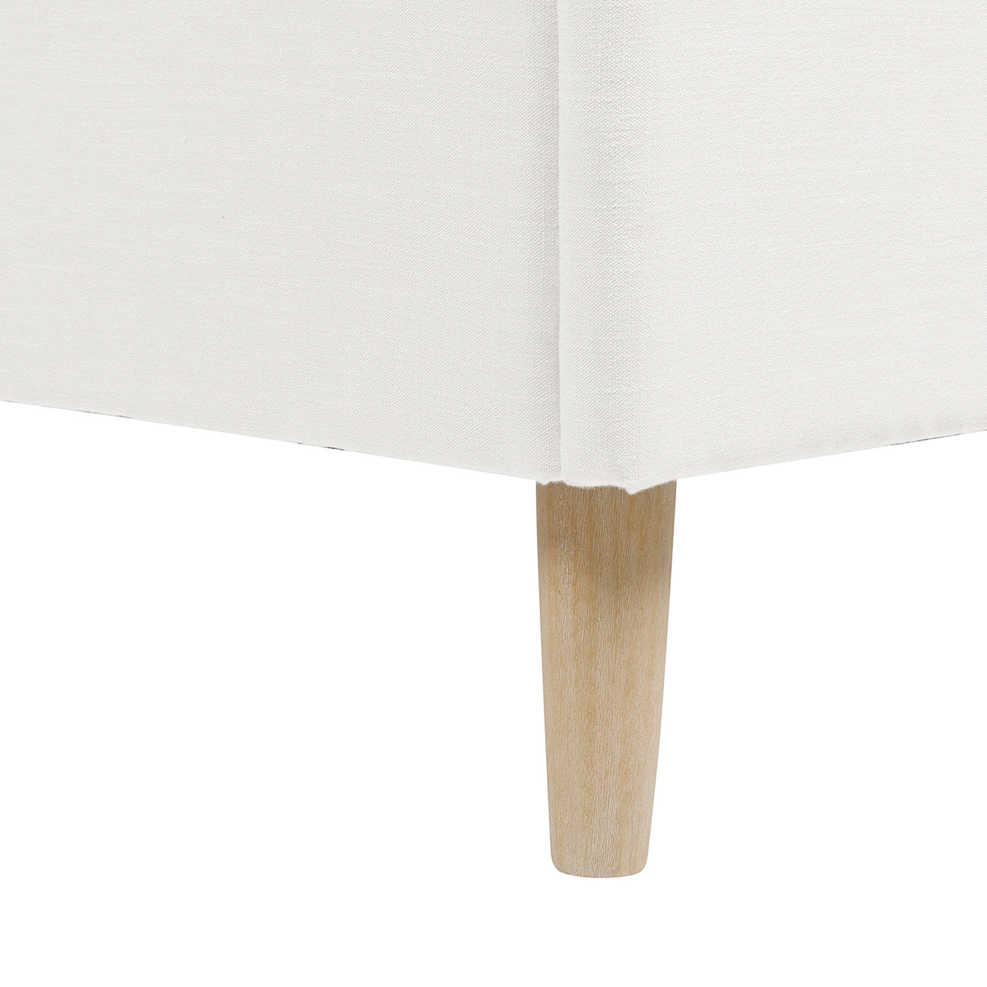 Stockholm Modern Wavy Headboard Platform Bed, Queen, Antique White Polyester