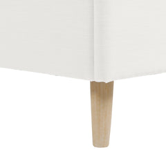 Stockholm Modern Wavy Headboard Platform Bed, Queen, Antique White Polyester