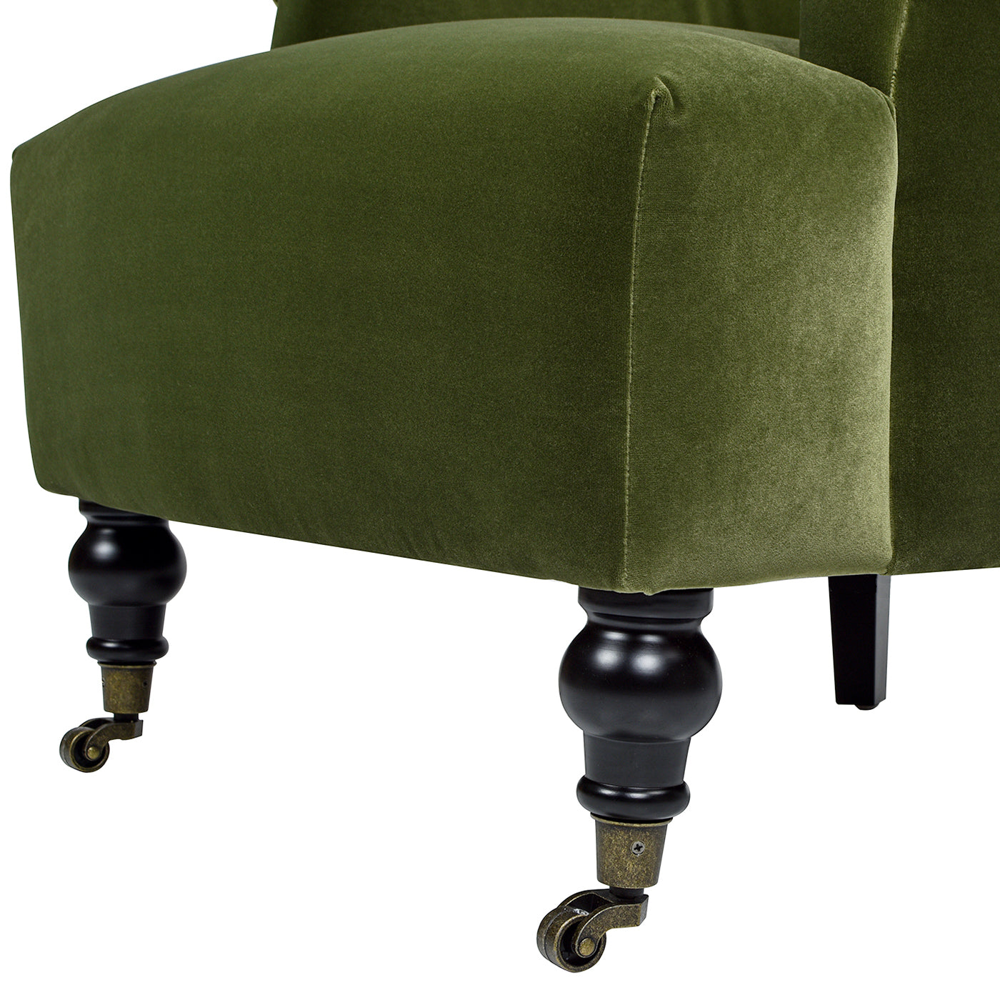 Eloise 30" Pleated Sock Arm Accent Armchair, Olive Green Performance Velvet