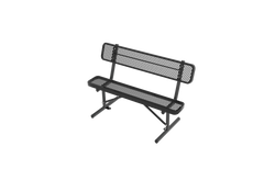 4FT Heavy-Duty Outdoor Metal Park Bench with Backrest, All-Weather Steel Portable Seating, Rust-Proof Commercial Bench for Garden, Patio, Yard, Deck, Parks & Shopping Malls