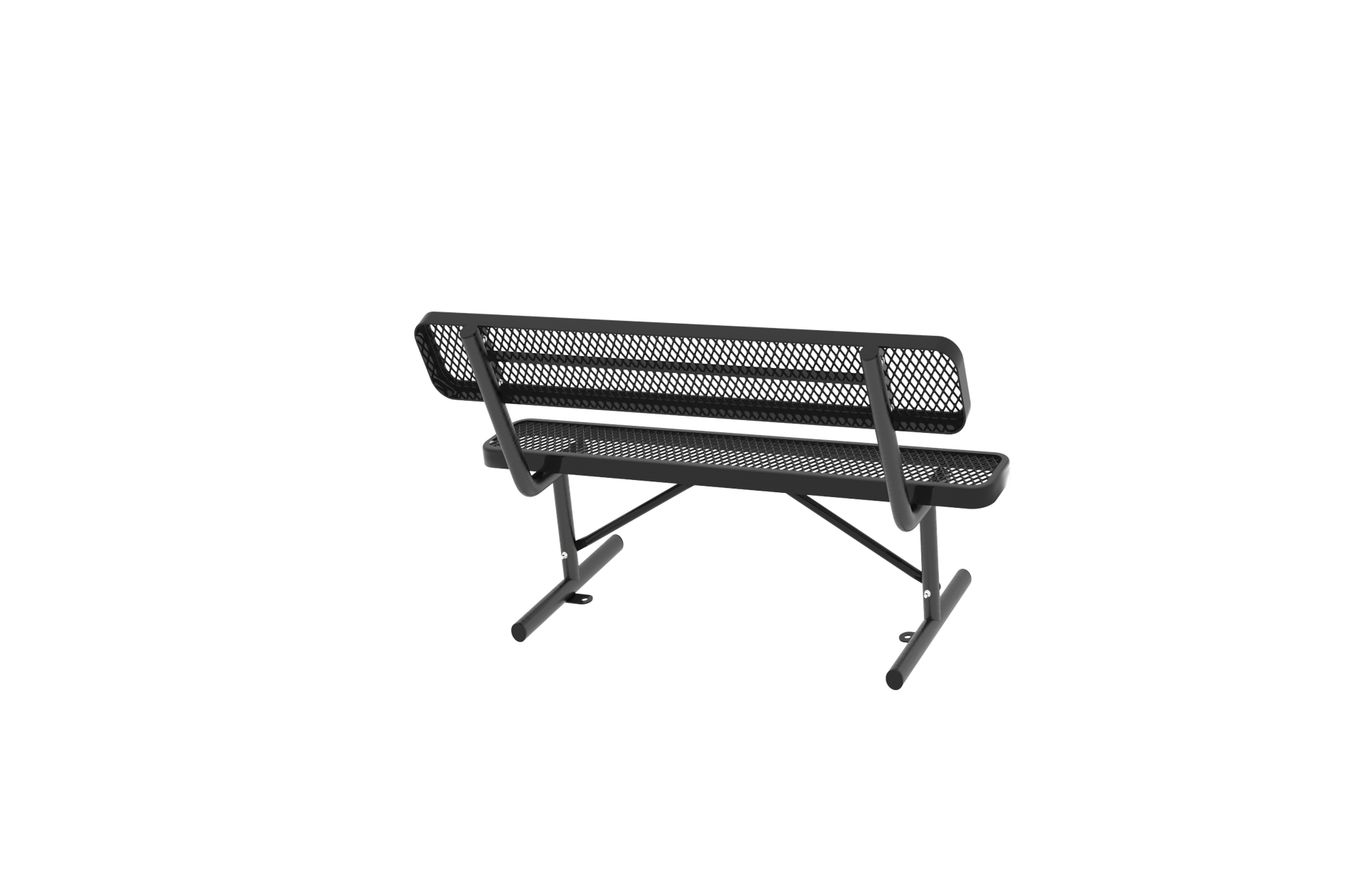 4FT Heavy-Duty Outdoor Metal Park Bench with Backrest, All-Weather Steel Portable Seating, Rust-Proof Commercial Bench for Garden, Patio, Yard, Deck, Parks & Shopping Malls