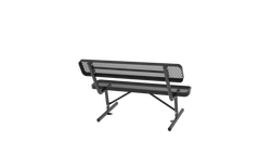 4FT Heavy-Duty Outdoor Metal Park Bench with Backrest, All-Weather Steel Portable Seating, Rust-Proof Commercial Bench for Garden, Patio, Yard, Deck, Parks & Shopping Malls