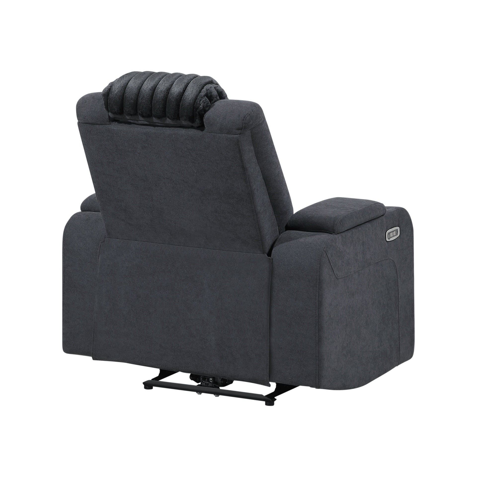 Duran Black Power Recliner with Power Headrest and LED