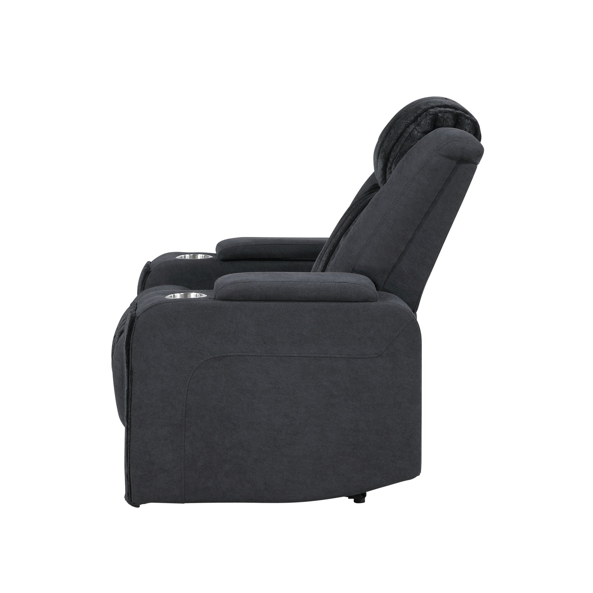 Duran Black Power Recliner with Power Headrest and LED