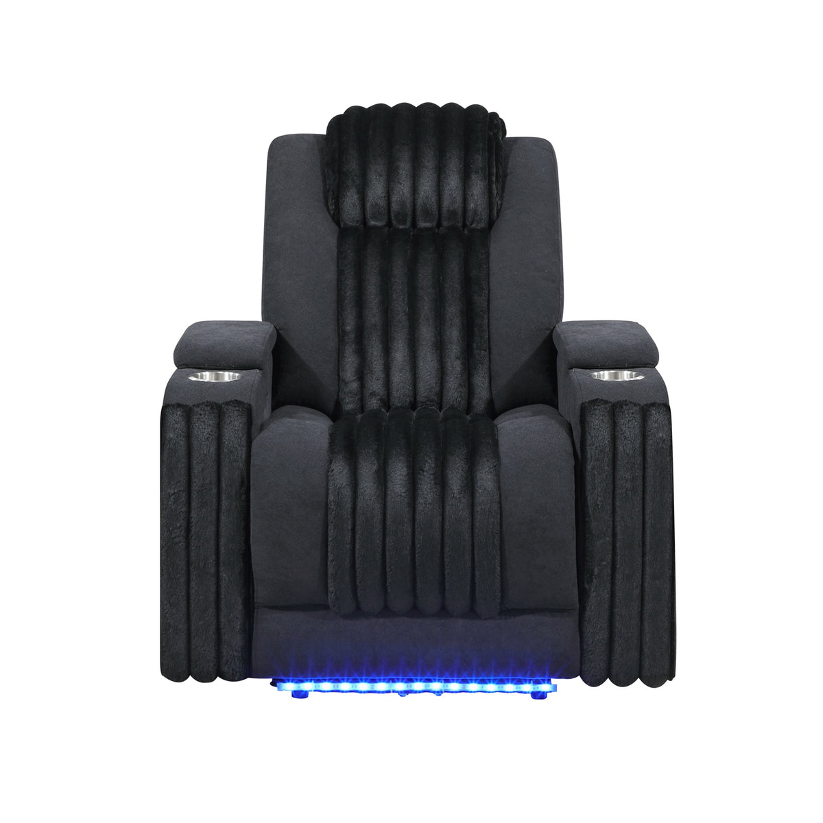 Duran Black Power Recliner with Power Headrest and LED