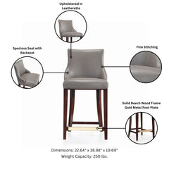 Counter Stool in Dark Taupe