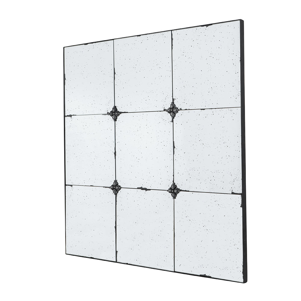 36x36" Traditional Decor Style Antique Glass Panel Mirror, Wall Mirror for Bathroom Entryway Console Lean Against Wall