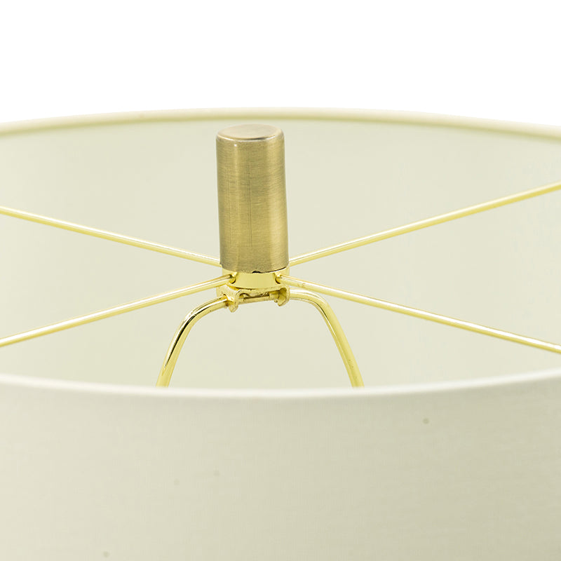 16x16x35" Gold Mirrored Glass Table Lamp with White Fabric Shade