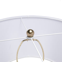 D15x29.5" Gold and White Table Lamp with Round Four Tiered Body(Lamp Shade Assembly Required)