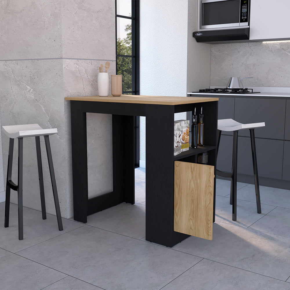 Kitchen Island Wynne, Kitchen, White / Light Oak