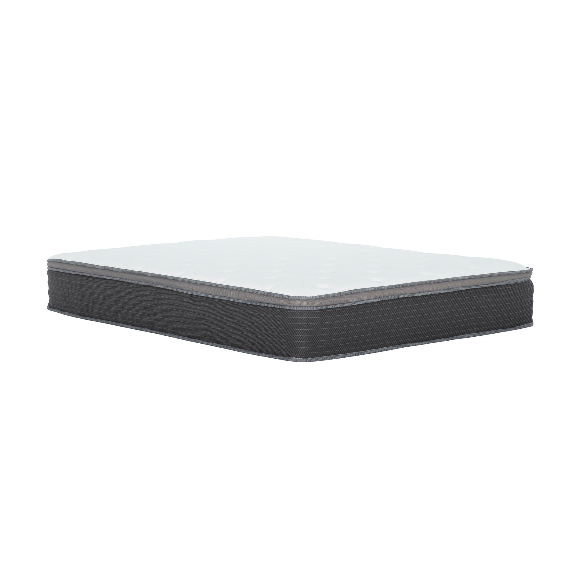 12 in. Twin Size Pocket Spring Hybrid Mattress in a Box, Plush Euro Top Gel Memory Foam Mattress, White/Gray