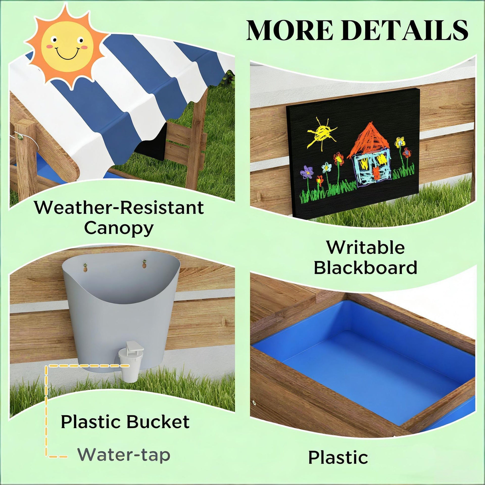 House Design Wooden Kid Sandbox