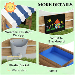 House Design Wooden Kid Sandbox