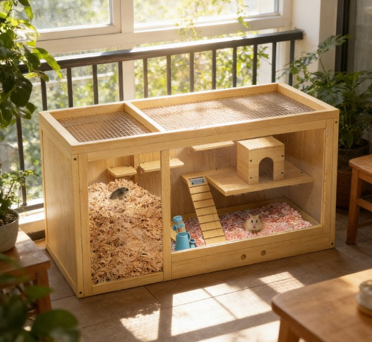 Hamster Cage,Extra Large Wooden Hamster Cage
