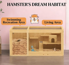 Hamster Cage,Extra Large Wooden Hamster Cage