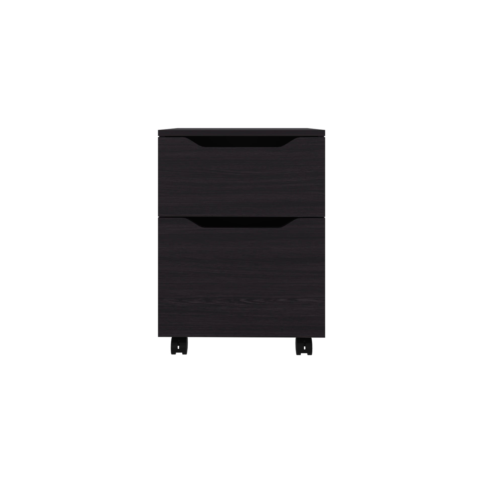 Ethan Open Shelves Nightstand With One Door, Modern Bedside Table For Bedroom Storage, Black