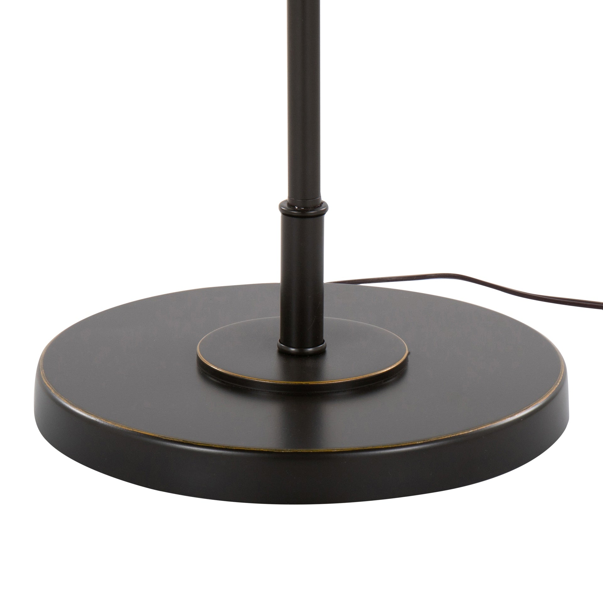 Puck 63" Contemporary Metal Floor Lamp in Oil Rubbed Bronze with Beige Linen Shade from Grandview Gallery by