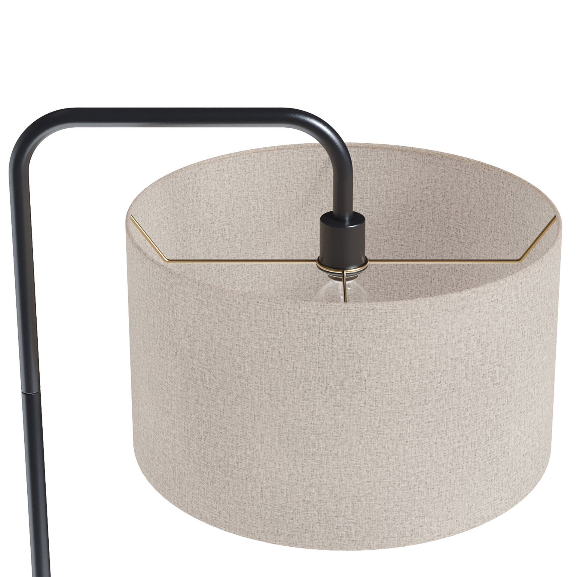 Puck 63" Contemporary Metal Floor Lamp in Oil Rubbed Bronze with Beige Linen Shade from Grandview Gallery by
