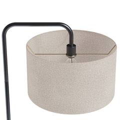 Puck 63" Contemporary Metal Floor Lamp in Oil Rubbed Bronze with Beige Linen Shade from Grandview Gallery by