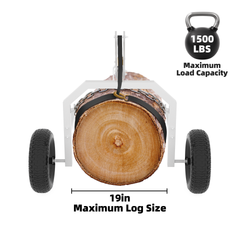 20" Log Skidding Arch & Hauler Kit, 1500 lbs Capacity Log Dolly with Manual Winch, Chain & Strap, Heavy Duty Rust-Resistant Steel Log Carrier for Farm, Firewood & Forestry Transport