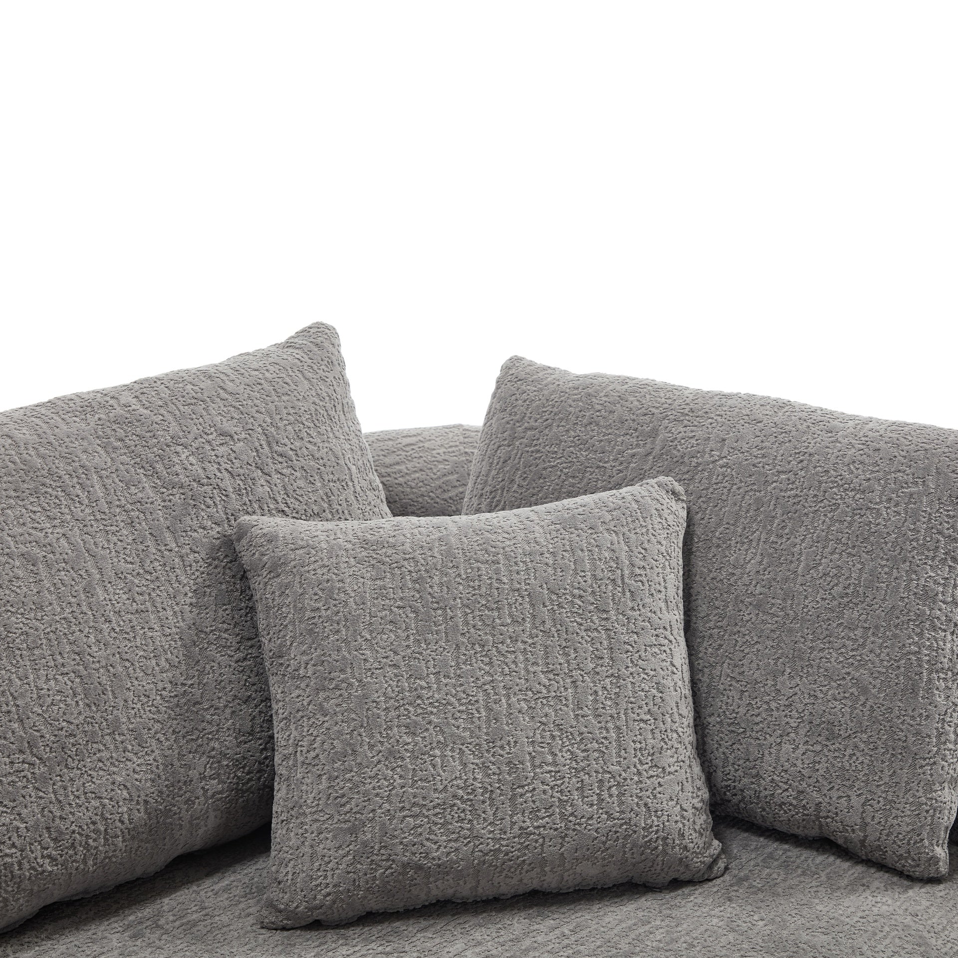 109 Inch Cloud Sectional Couch, Boneless Sofa for Living Room, Corduroy Modular Couch with L Shape Chaise, Modern Compressed Sofa in a Box, Memory Foam Filling (LIGHT GREY)