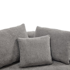 109 Inch Cloud Sectional Couch, Boneless Sofa for Living Room, Corduroy Modular Couch with L Shape Chaise, Modern Compressed Sofa in a Box, Memory Foam Filling (LIGHT GREY)