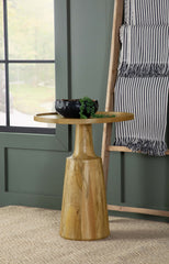 Natural Pedestal Accent Table