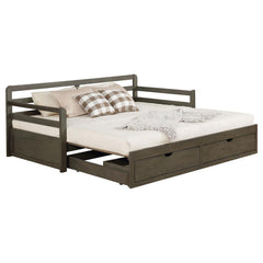 Grey 2-drawer Daybed with Extension Trundle