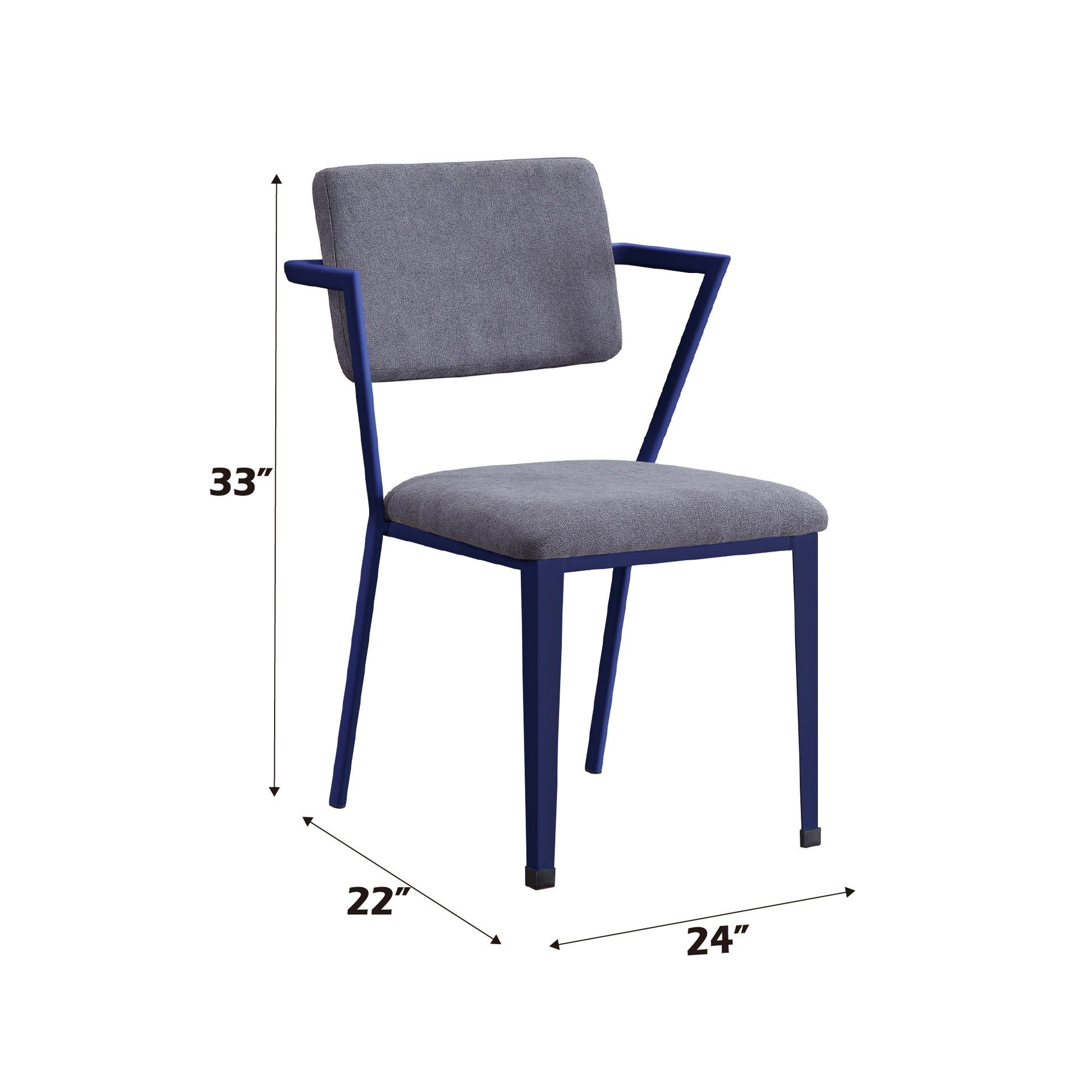 Cargo Gray Fabric & Blue Finish Office Chair