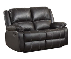 Zuriel Black Synthetic Leather 3PCS Living Room Recliner Set
