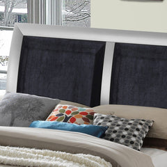 Elegant Contemporary King Bed In Silver Champagne