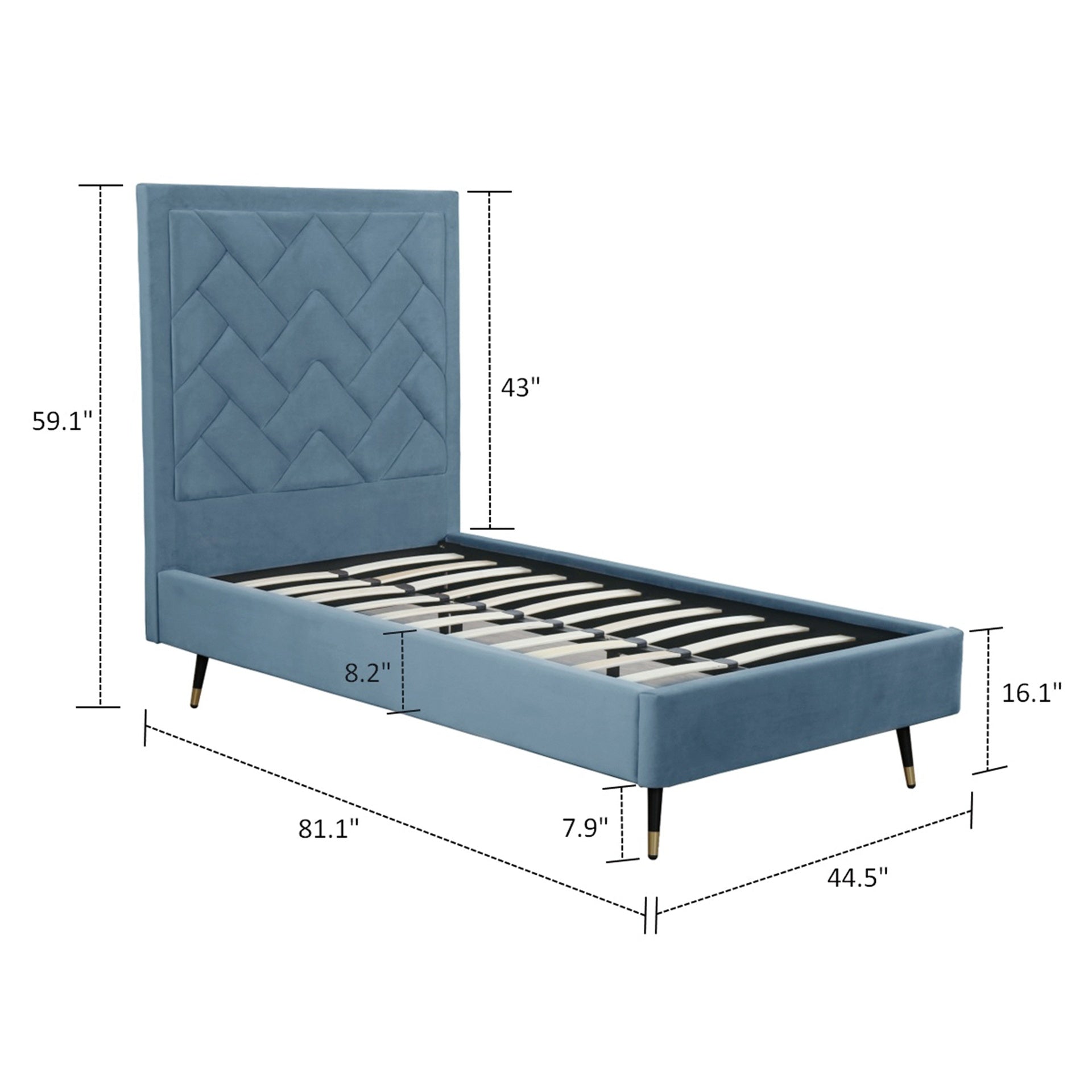 Twin Bed in Blue