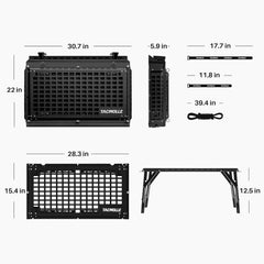 Tacmolle Rear Side Window Storage Box,  Modular Storage MOLLE Panel for Tools MOLLE Accessories, Rear Window Storage Panel Kit Storage Box with Lock Fits for Jeep Wrangler JL 2018-2024