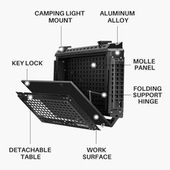 Tacmolle Rear Side Window Storage Box,  Modular Storage MOLLE Panel for Tools MOLLE Accessories, Rear Window Storage Panel Kit Storage Box with Lock Fits for Jeep Wrangler JL 2018-2024