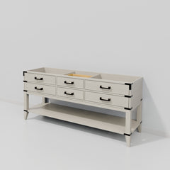 White Oak Double Bath Vanity 72 in. W x 22 in. D