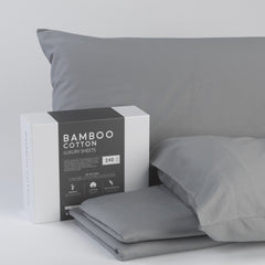 Bamboo Cotton Sheets Soft and Smooth with Viscose from Bamboo Grey Twin Long