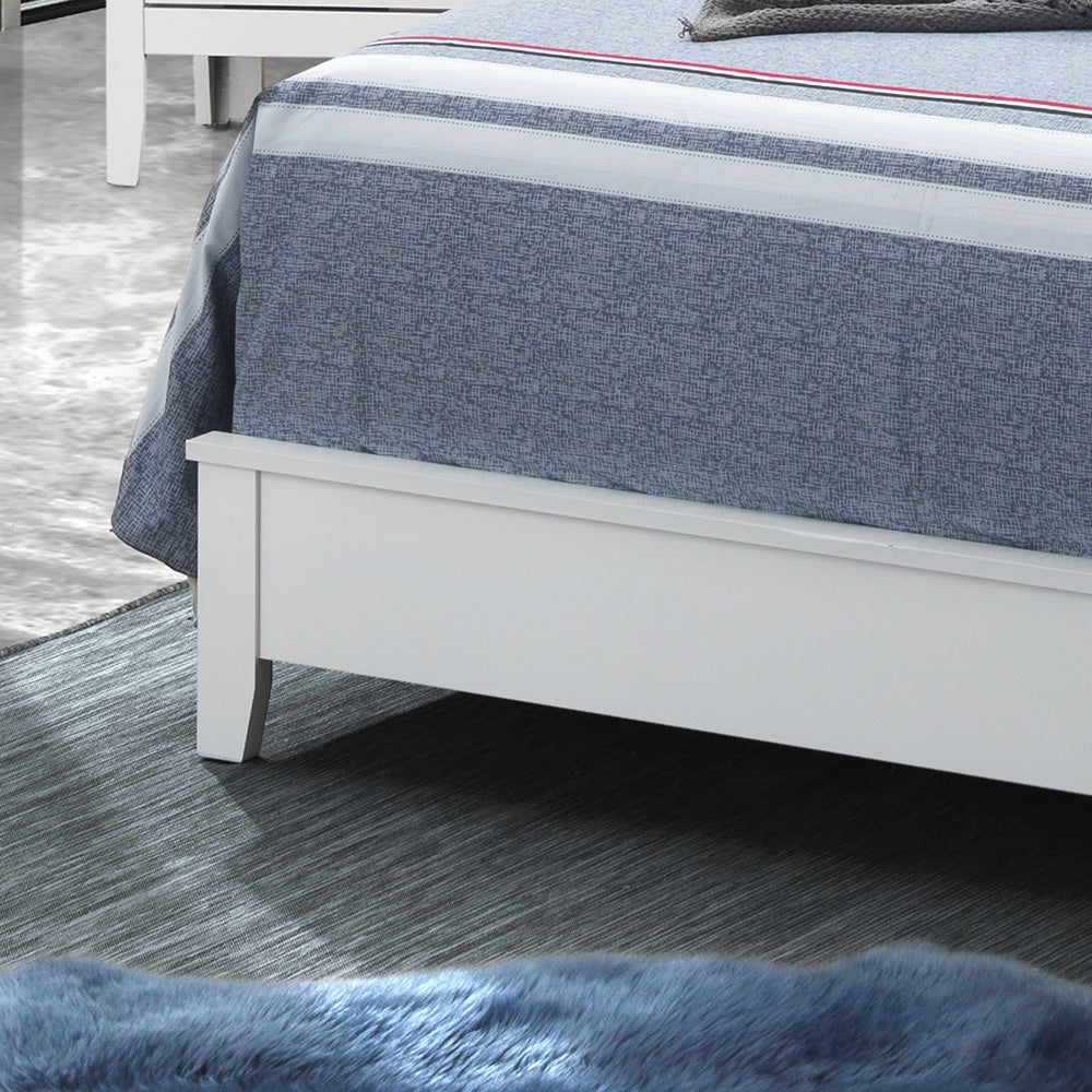 Elegant Transitional White Queen Bed For Bedrooms