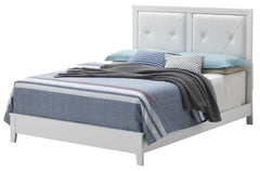 Elegant Transitional White Queen Bed For Bedrooms