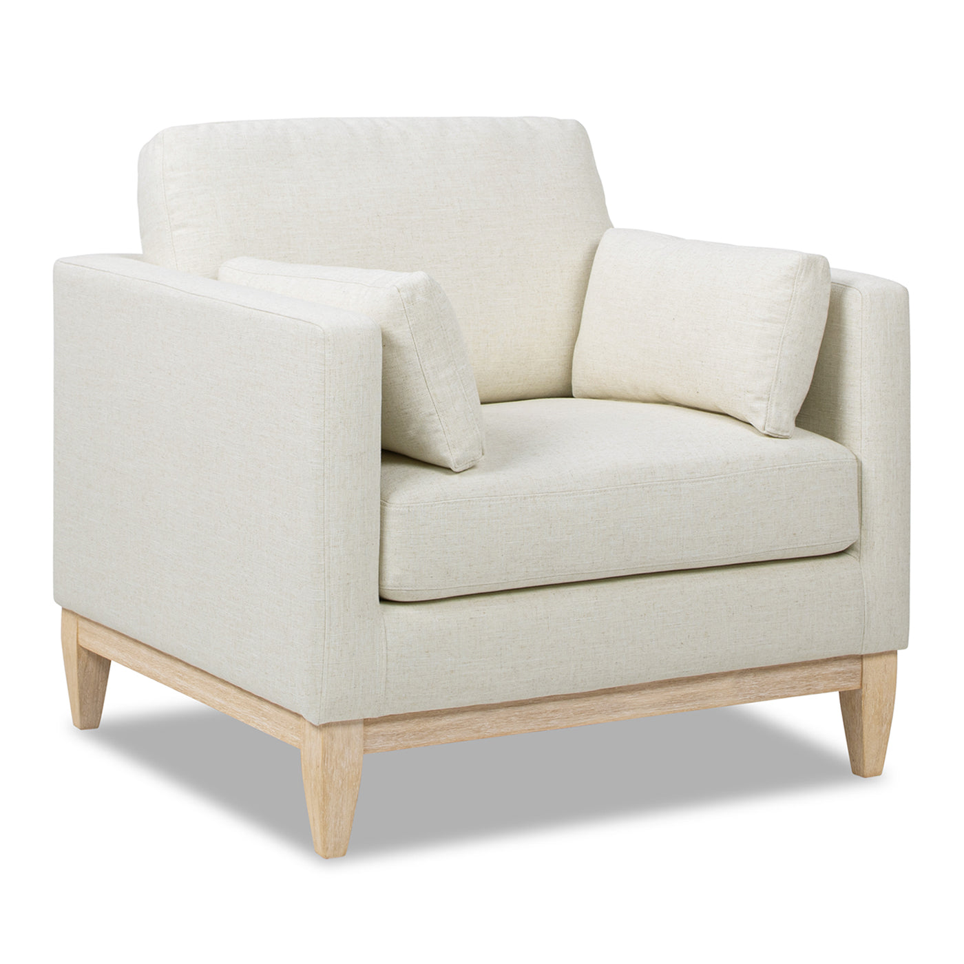 Knox 36" Modern Farmhouse Arm Chair, Flax White Linen