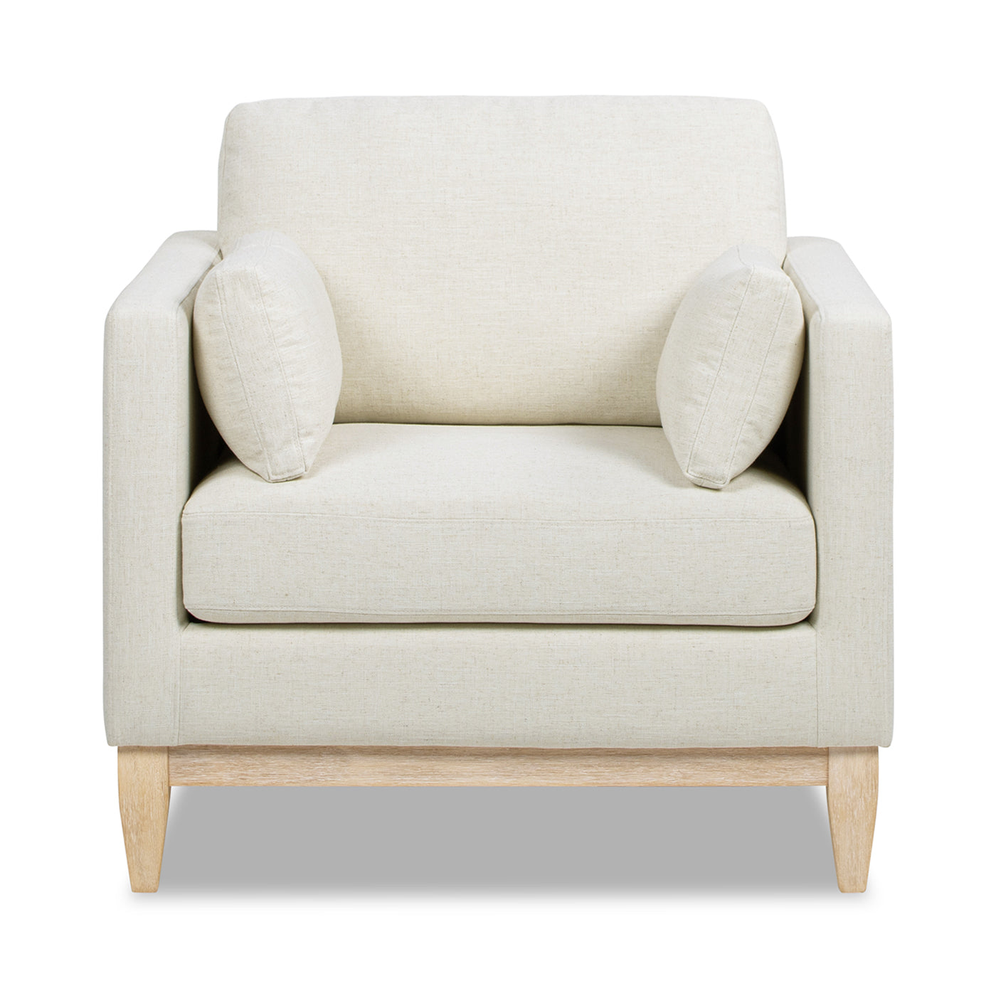 Knox 36" Modern Farmhouse Arm Chair, Flax White Linen
