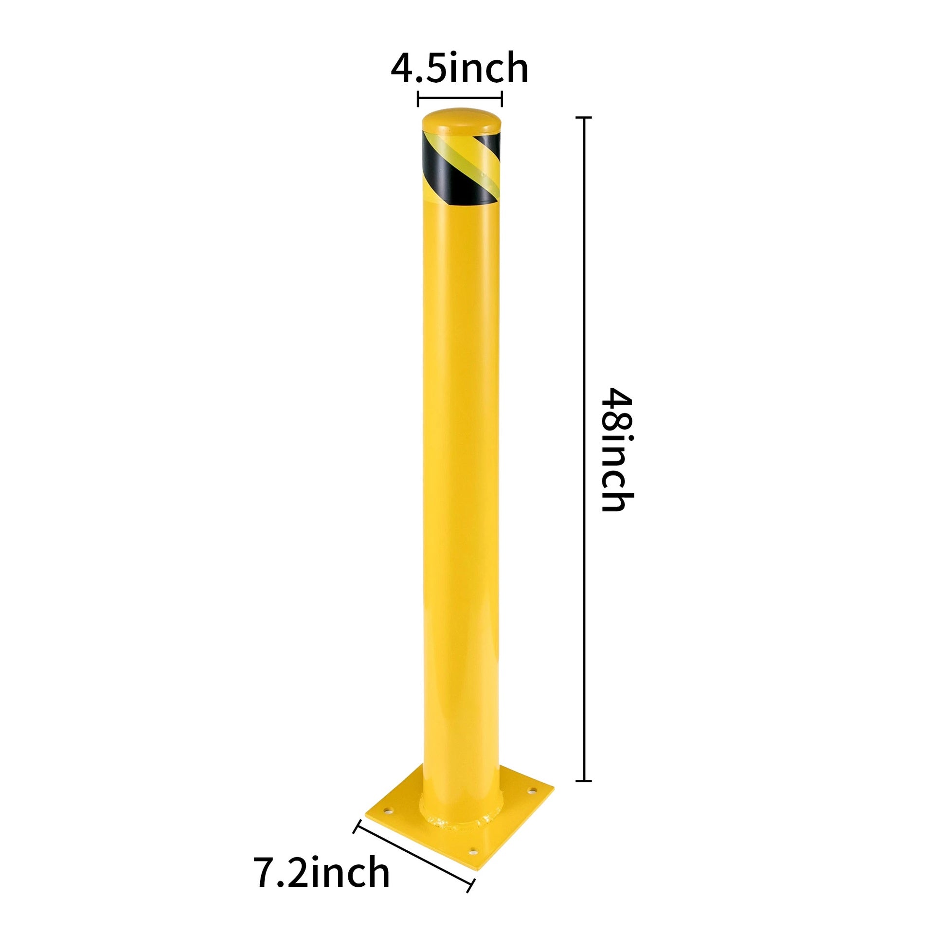 48-inch 1-pack of security bollards
Suitable for parking lots, storefronts, entrances, sidewalks, and traffic-sensitive areas - Steel security bollards with a yellow oily finish